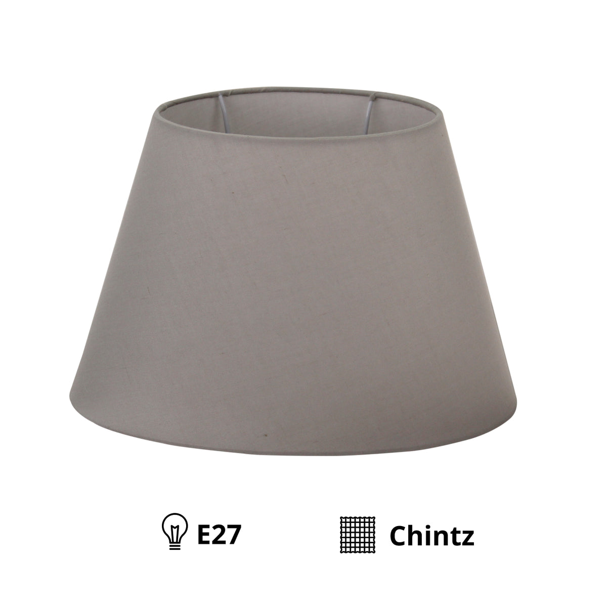 Detail van de lichtgrijze lampenkap Oval, perfect voor een moderne uitstraling.
