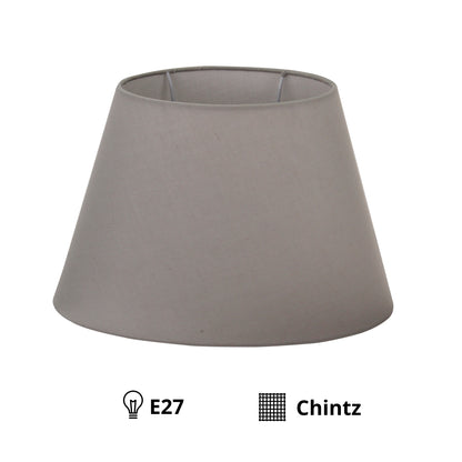 Detail van de lichtgrijze lampenkap Oval, perfect voor een moderne uitstraling.