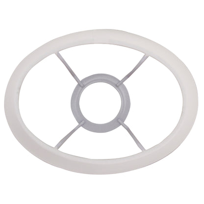 Deze moderne ovale lampenkap in wit voegt een frisse uitstraling toe aan je interieur. Perfect voor sfeervolle verlichting.