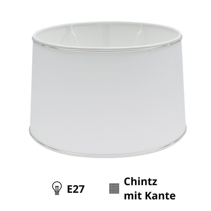 Detail van de elegante lampenkap in zilver en wit. Perfect voor een eigentijdse sfeer in jouw interieur.