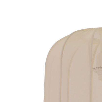 Deze gedetailleerde close-up van de Lecce hanglamp toont zijn verfijnde crèmekleur. Perfect voor een serene Japandi sfeer.