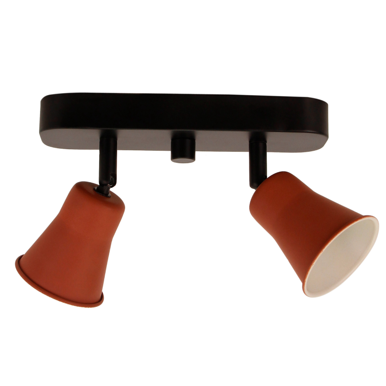 De zwarte plafondlamp Lisa met rood accent biedt een moderne uitstraling.