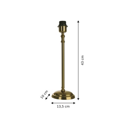 Maattekening met alle afmetingen in centimeters van Various Lampenvoet - Messing - 43 cm - Metaal - E27