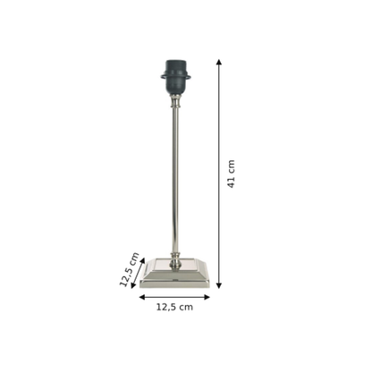 Maattekening met alle afmetingen in centimeters van Various Lampenvoet - Zilver - 41 cm - Metaal - E27