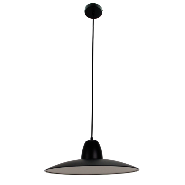 Detail van de zwarte Mantua hanglamp met industrieel design. Deze lamp voegt karakter en stijl toe aan je interieur.