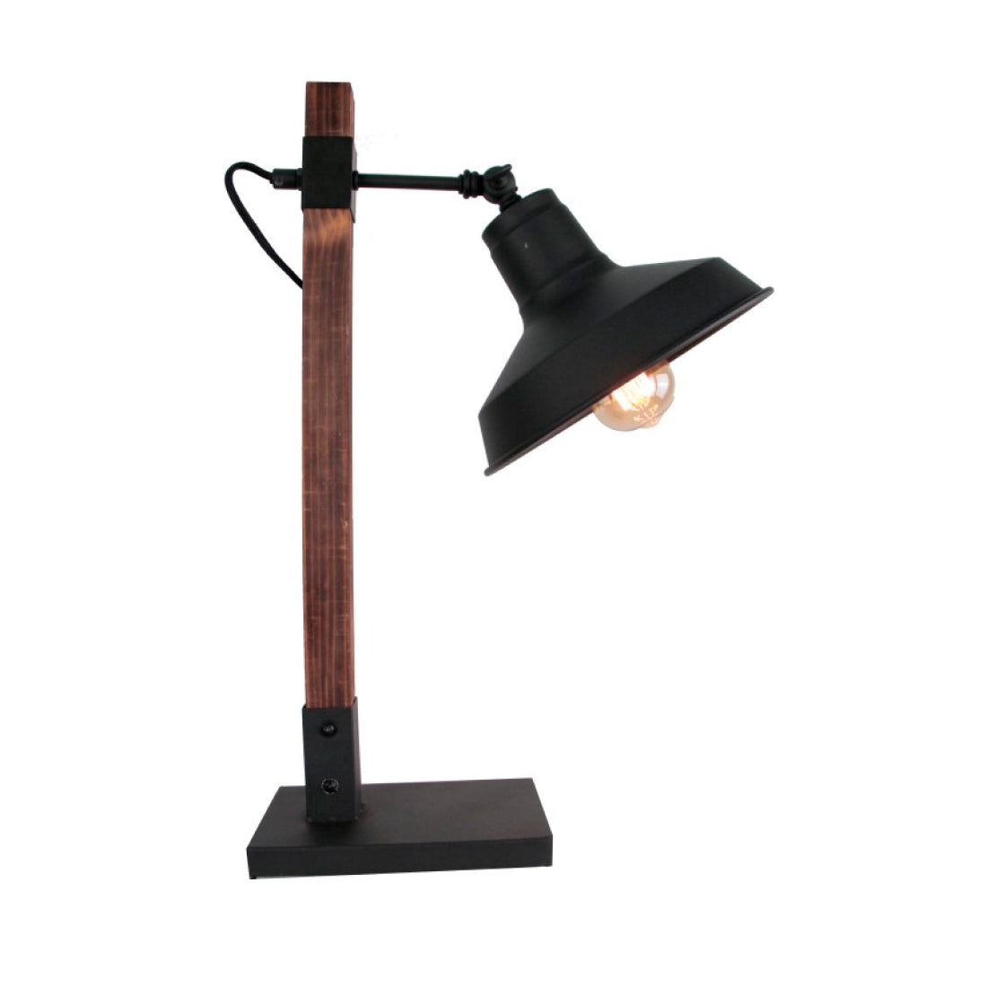 De zwarte Max tafellamp straalt een moderne charme uit. Perfect voor een sfeervolle ambiance op je bureau of nachtkastje.