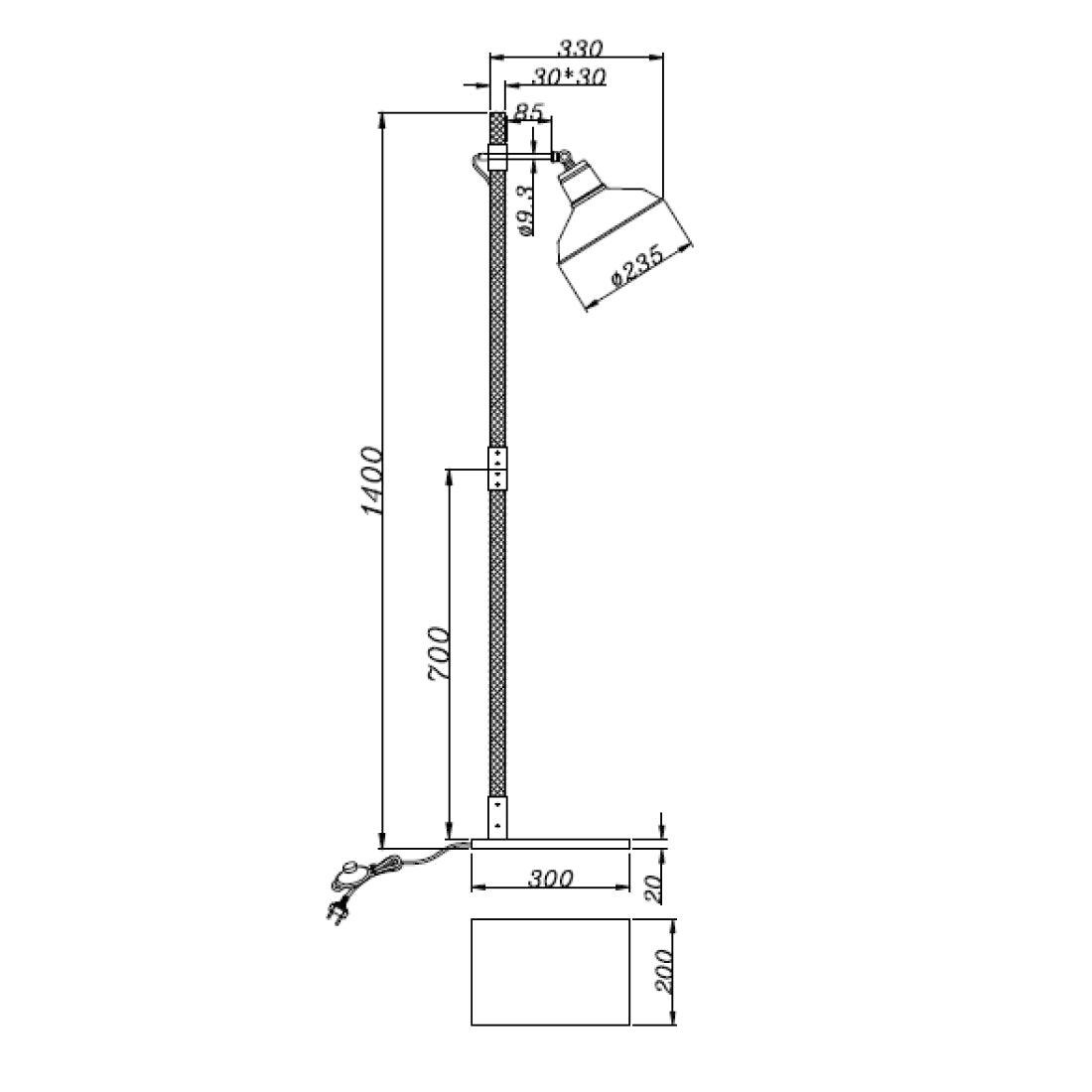 Bijzondere detailopname van de zwarte Max vloerlamp. Perfect voor een moderne inrichting met een eigentijdse uitstraling.