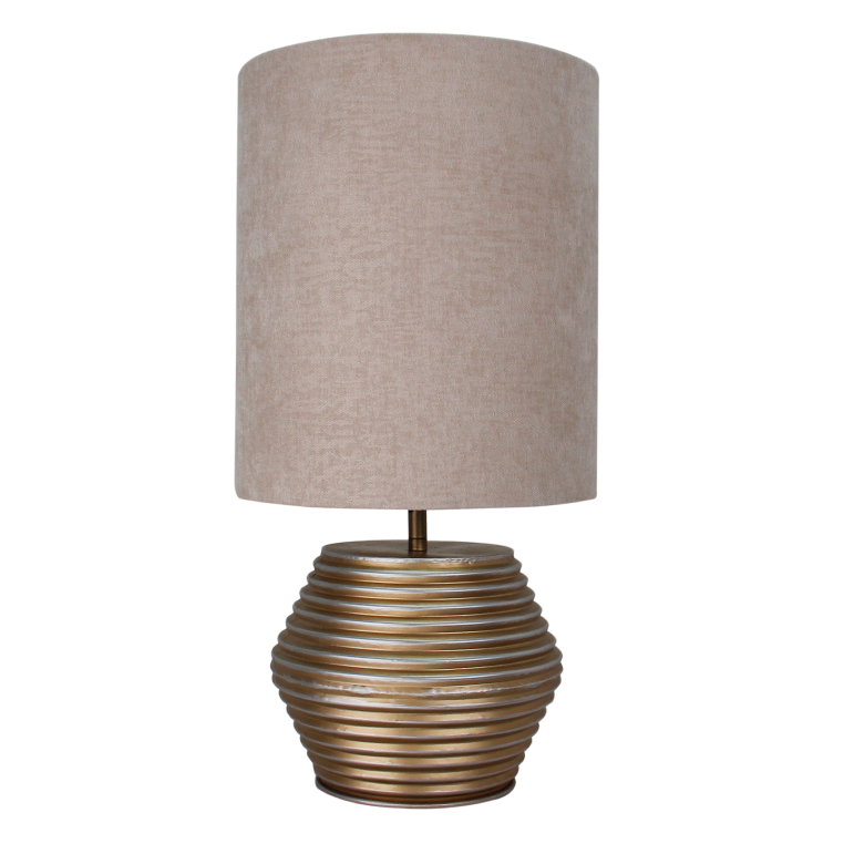 Illuminate your space with the modern cream and gold Modena table lamp. A chic addition that enhances your decor beautifully.