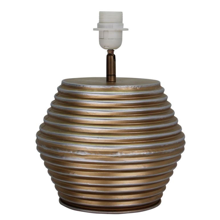 A close-up of the Modena table lamp showcases its elegant cream and gold finish.