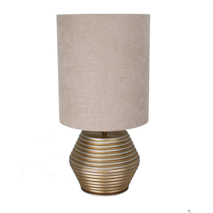 De luxe tafellamp Modena in crème en goud voegt een moderne touch toe aan elk interieur. Perfect voor sfeervolle verlichting.