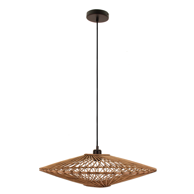 Deze detailfoto toont de unieke structuur van de bruine Nature Capello hanglamp.