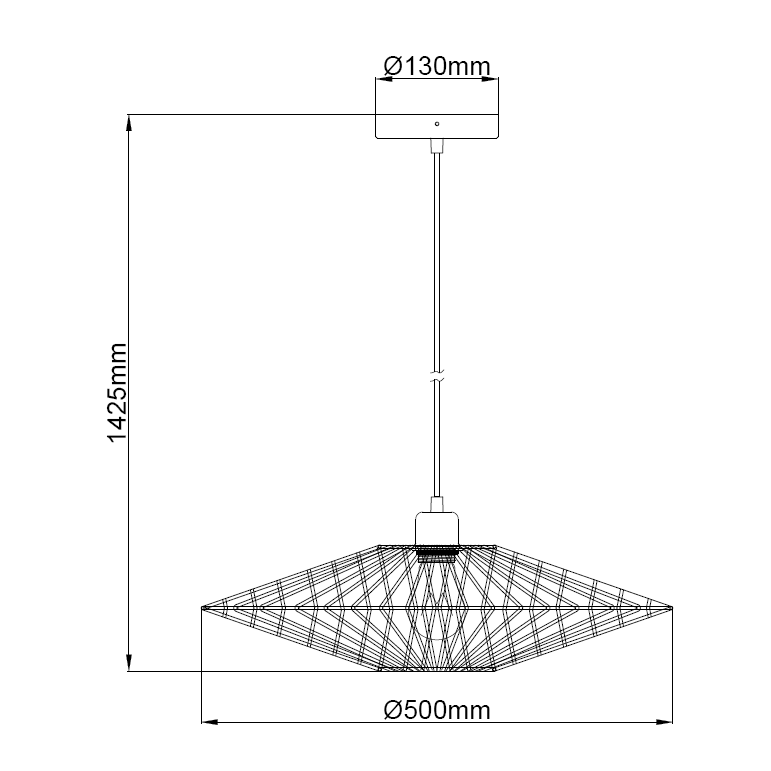 De detailfoto van de Nature Capello hanglamp toont de warme bruine tint. Perfect voor een sfeervol en modern interieur.