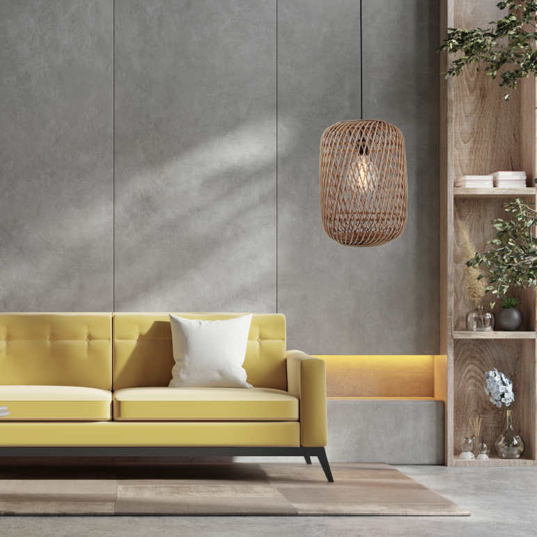 Deze bruine hanglamp voegt een warme, landelijke sfeer toe aan je interieur. Perfect voor boven de eettafel of woonkamer.
