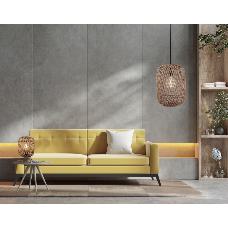 Deze bruine hanglamp uit de Nature Diagonaal serie voegt een warme, landelijke sfeer toe aan je interieur.