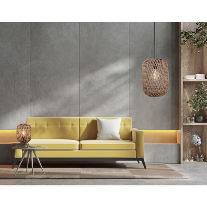 Deze bruine hanglamp uit de Nature Diagonaal serie voegt een warme, landelijke sfeer toe aan je interieur.