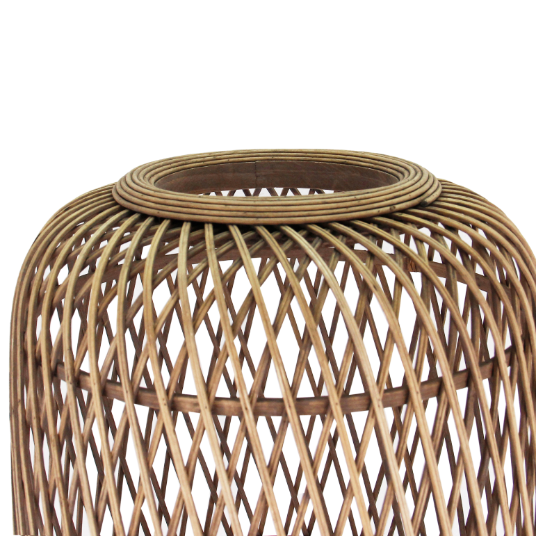 Een detailfoto van de beige Nature Diagonaal vloerlamp. Perfect voor een warme, landelijke sfeer in je interieur.