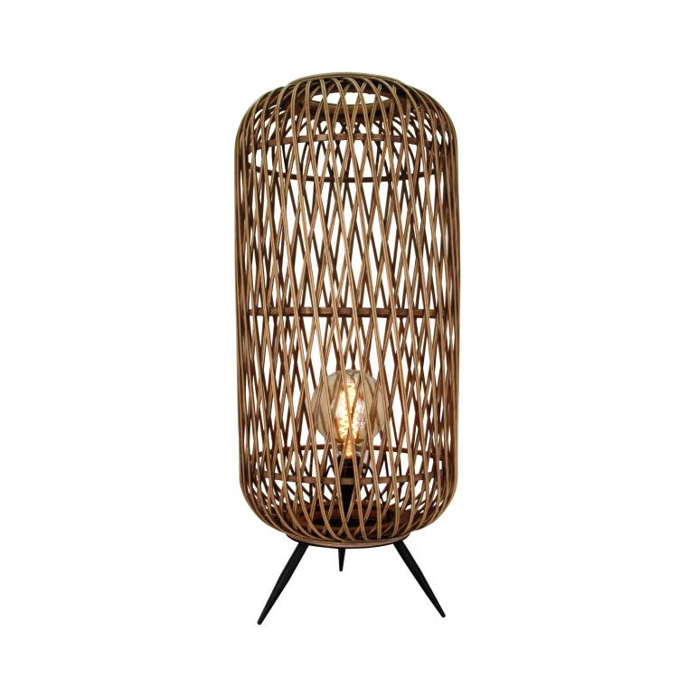 Illuminate your space with the modern brown Nature Diagonaal floor lamp. Its unique design adds warmth to any room.