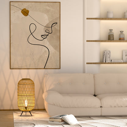 Warm brown hue enhances the cozy atmosphere of any room. This modern floor lamp stands tall with stylish simplicity.
