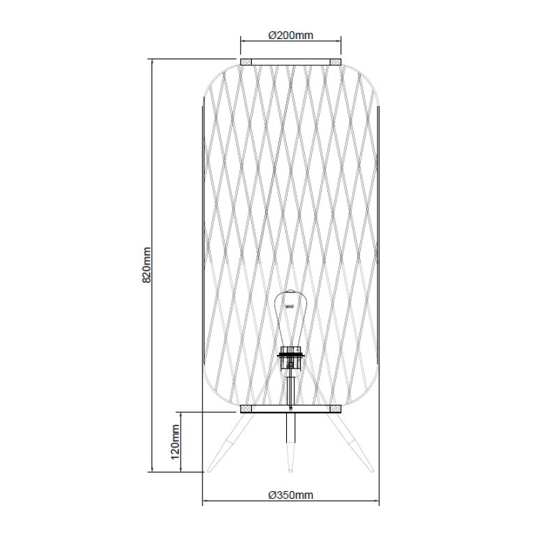 Detail van de bruine Nature Diagonaal vloerlamp, een modern design dat warmte en stijl toevoegt aan je interieur.