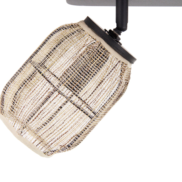 Detail van de bruine Nature Jute plafondlamp. Deze lamp voegt een warme, landelijke sfeer toe aan jouw interieur.