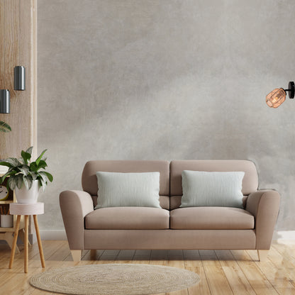 Deze detailfoto toont de warme bruine jute plafondlamp. Perfect voor een landelijke uitstraling in huis.