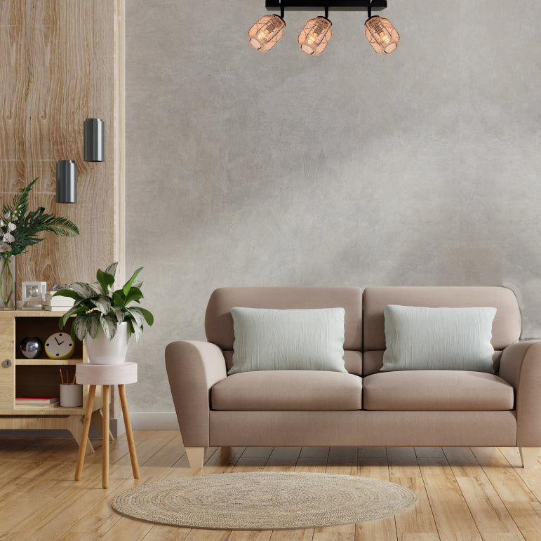 Deze bruine plafondlamp uit de Nature Jute serie voegt een warme, landelijke sfeer toe aan je interieur.