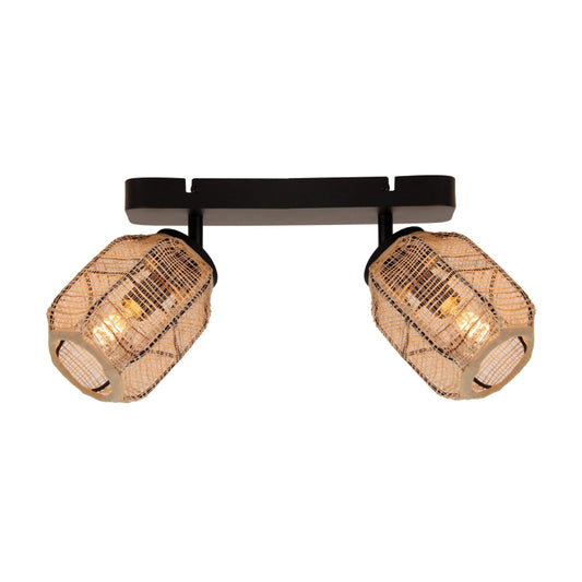 Natuurlijke charme in bruin hanteert deze plafondlamp. Perfect voor een warme, landelijke sfeer in je interieur.