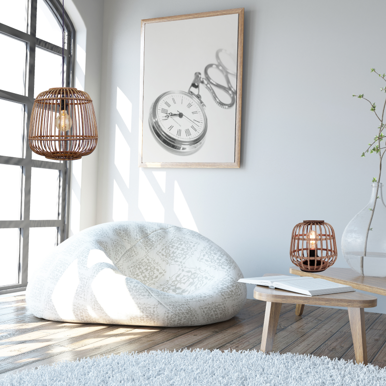 De Nature Trapeze hanglamp in naturel brengt een warme, landelijke sfeer in je interieur. Perfect voor boven de eettafel.