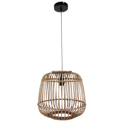 Natuurlijke bruintinten komen samen in deze opvallende hanglamp. Perfect voor een warme, landelijke sfeer in huis.