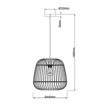 De natuur geïnspireerde hanglamp in bruin voegt een warme, landelijke sfeer toe aan je interieur.