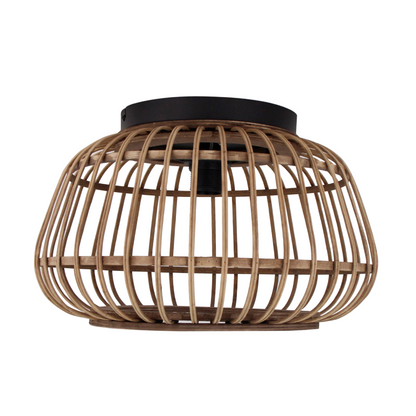 Natuurlijke bruin tinten kenmerken de Nature Trapeze plafondlamp. Perfect voor een warme, landelijke sfeer in jouw interieur.