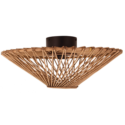 De bruin gekleurde Nature Trapeze plafondlamp heeft een moderne uitstraling.