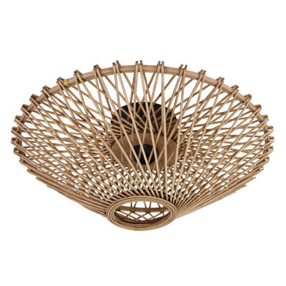Detailfoto van de bruine Nature Trapeze plafondlamp. Perfect voor een moderne uitstraling in jouw interieur.