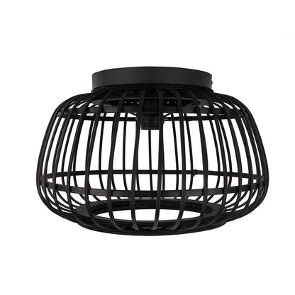 Detailfoto van de zwarte Nature Trapeze plafondlamp. Perfect voor een landelijke uitstraling in jouw interieur.