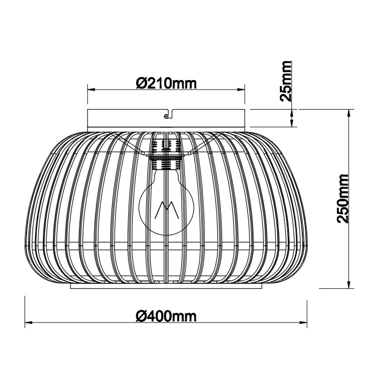 De zwarte Nature Trapeze plafondlamp voegt een landelijke charme toe aan je interieur.