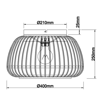 De zwarte Nature Trapeze plafondlamp voegt een landelijke charme toe aan je interieur.