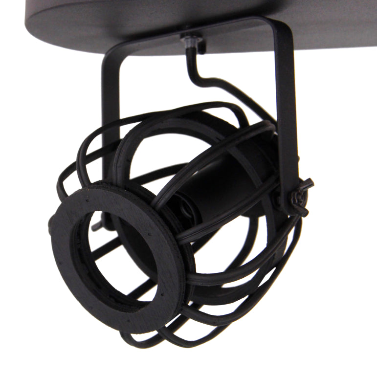 Deze gedetailleerde zwart-witte plafondlamp heeft een landelijk karakter. Perfect voor een warme, huiselijke sfeer.
