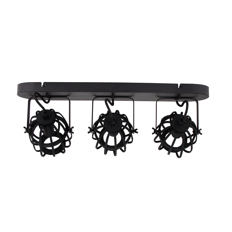 De zwarte Nature Trapeze plafondlamp heeft een natuurlijke uitstraling.