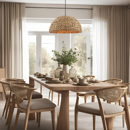 Embrace bohemian charm with this brown pendant light. Enhances cozy spaces with its earthy elegance.