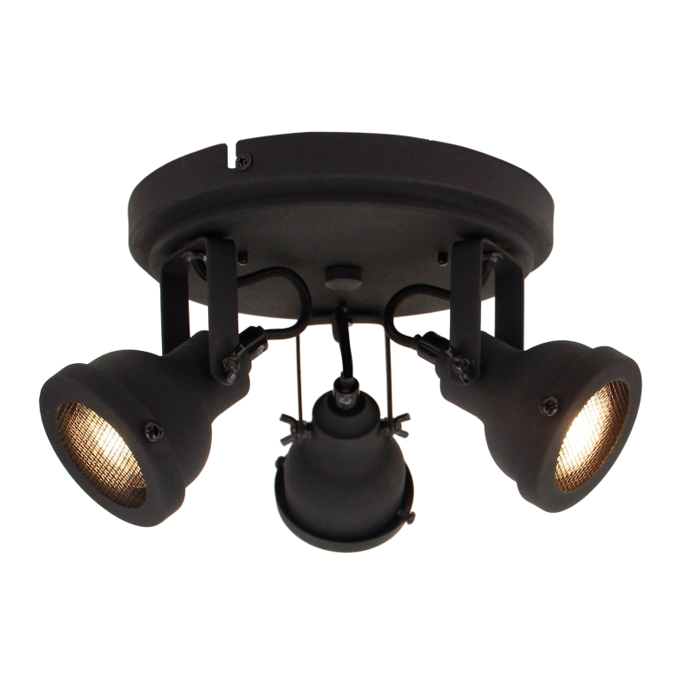 De zwarte plafondlamp Nero voegt een industriële flair toe aan elke ruimte.