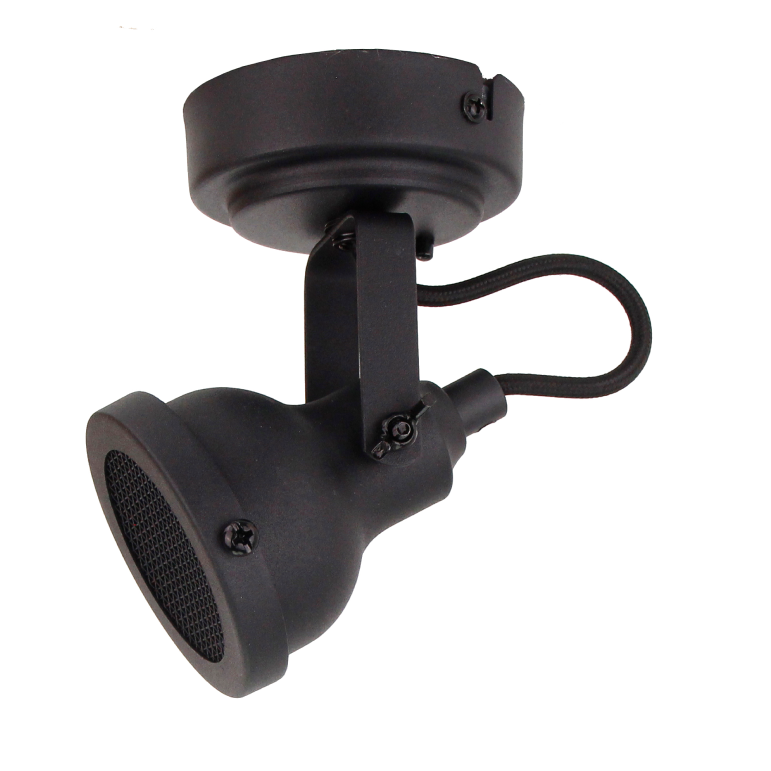 Deze zwarte plafondlamp uit de Nero-serie heeft een strak industrieel design.