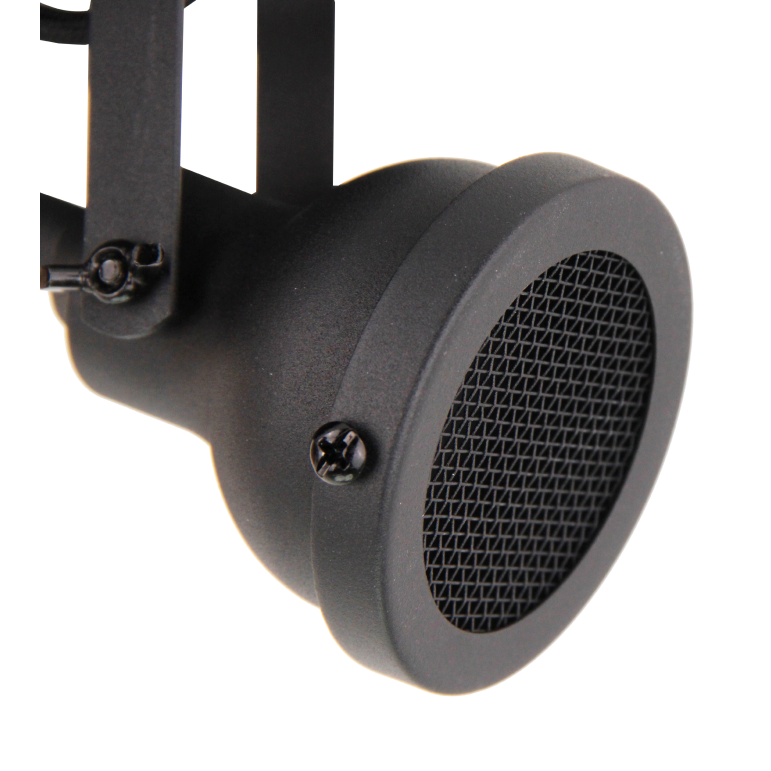 Zwart industriële plafondlamp Nero met compact design. Deze lamp voegt een moderne touch toe aan elke ruimte.