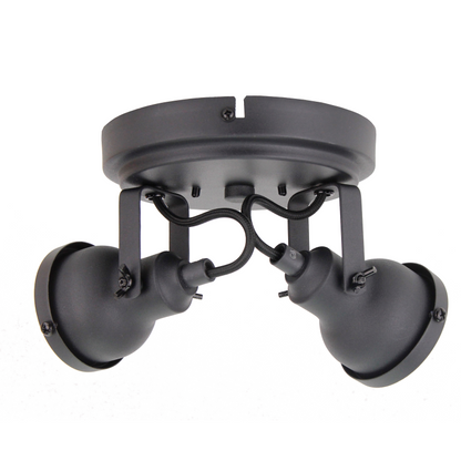 Detailfoto van de zwarte Nero plafondlamp met industrieel design.
