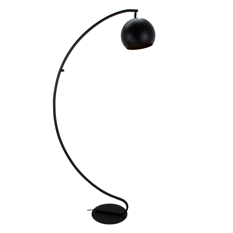 Detail van de zwarte Occhio vloerlamp met modern design. Een perfecte aanvulling voor elegante en hedendaagse interieurs.