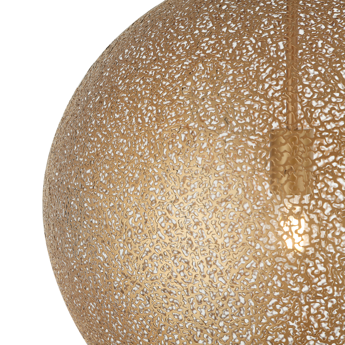 De gouden hanglamp Rolo valt op door zijn moderne uitstraling. Perfect voor een chique ambiance in elke ruimte.