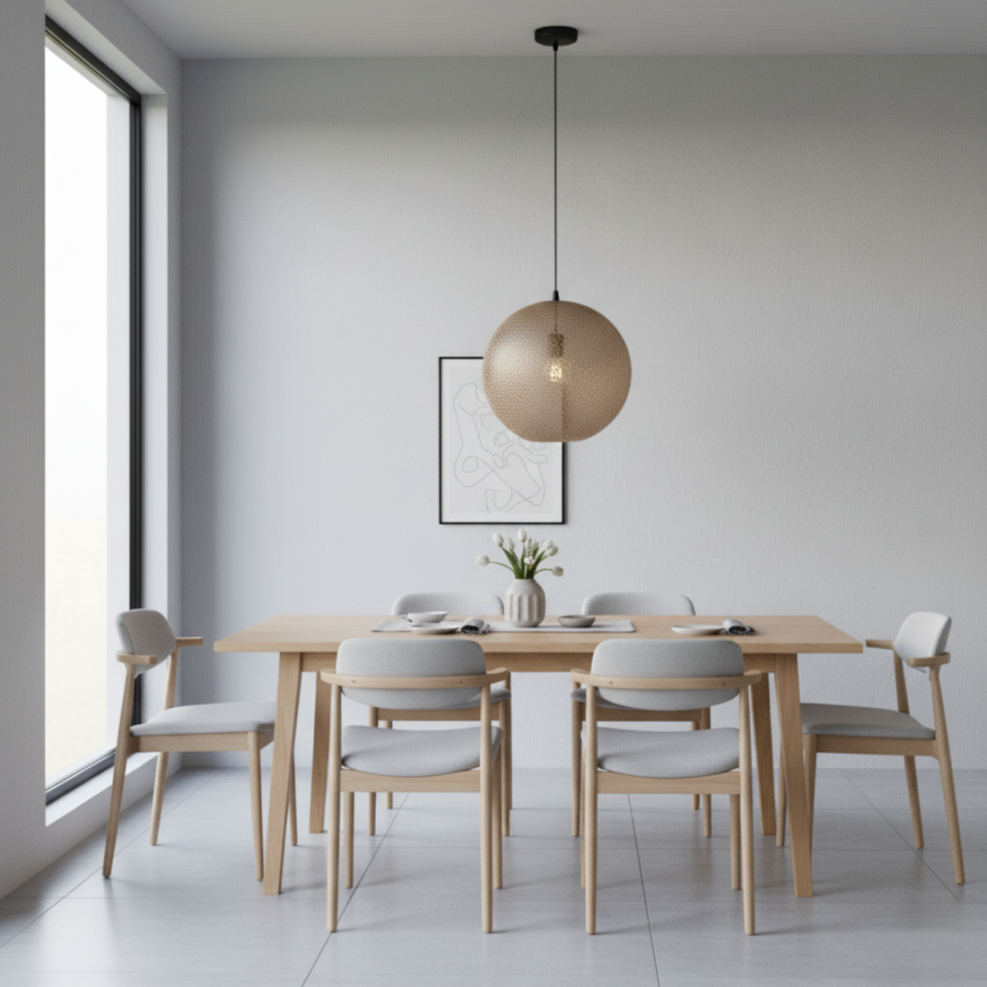 Glanzende gouden hanglamp Rolo met een modern ontwerp. Laat je ruimte stralen met een luxe en stijlvolle uitstraling.