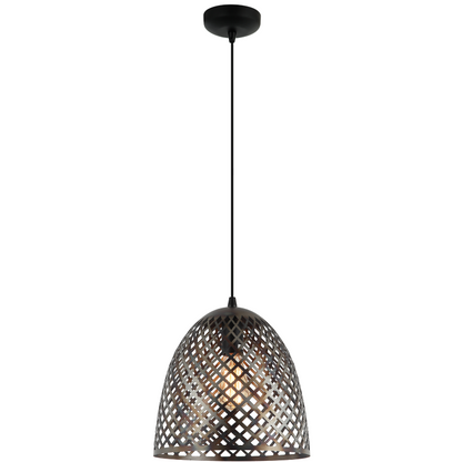 De Pavia hanglamp in zwart heeft een industriële uitstraling.
