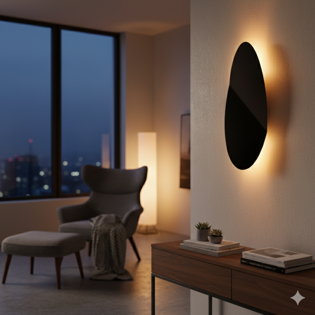 De zwarte Piatto wandlamp geeft een moderne touch aan je interieur. Perfect voor sfeervolle verlichting boven een zithoek.