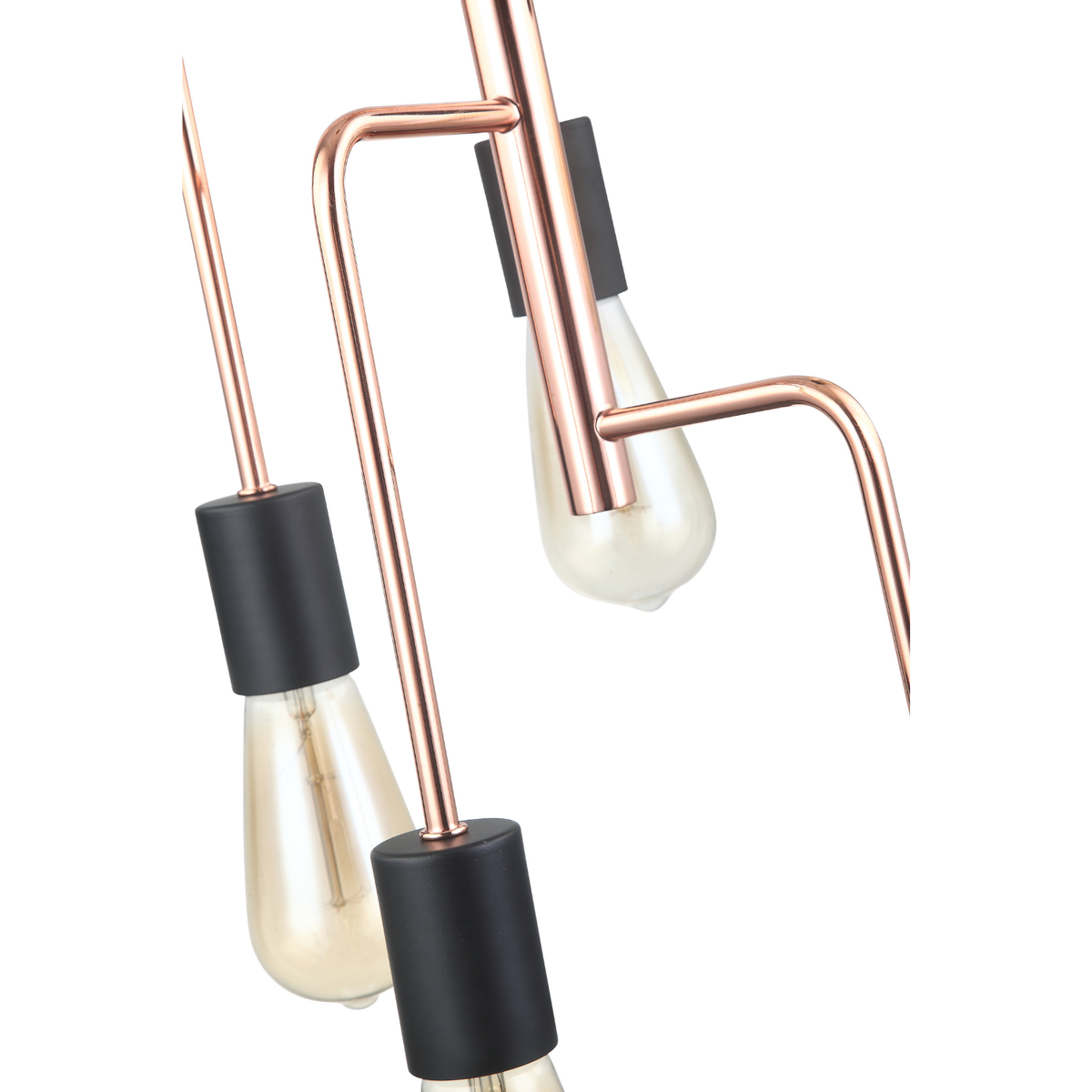 Gedetailleerde close-up van de bronzen retro hanglamp. Deze lamp voegt een stijlvolle, moderne flair toe aan je interieur.