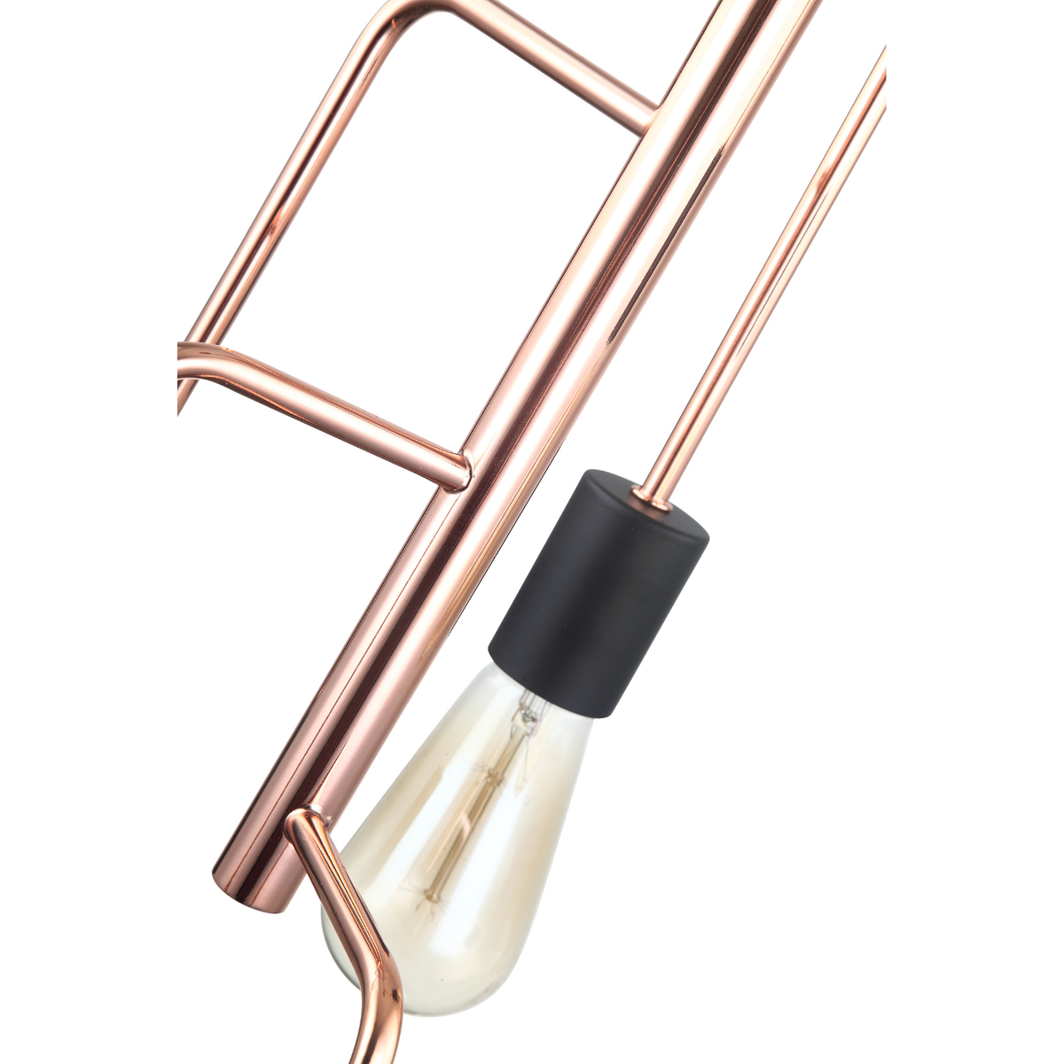 Bijzondere detailfoto van de bronzen Retro hanglamp. Deze lamp voegt een warme, moderne sfeer toe aan je interieur.